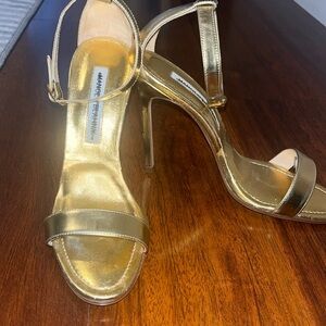 Gold Manolo Blahnik Heels Size 35.5